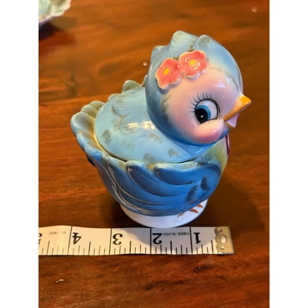Vintage MCM 50’s Lefton Bluebird Sugar #7170 Anthropomorphic Kitschy